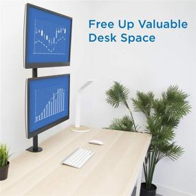 img 2 attached to Premium Mount-It! Vertical Dual Monitor Mount - Stacked Desk Stand for 2 Computer Screens 19-32 Inches - C-Clamp & Grommet Bases - VESA 75 100 Compatible