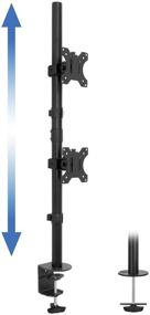 img 3 attached to Premium Mount-It! Vertical Dual Monitor Mount - Stacked Desk Stand for 2 Computer Screens 19-32 Inches - C-Clamp & Grommet Bases - VESA 75 100 Compatible