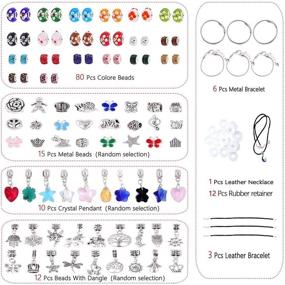 img 2 attached to 🎁 140 Pcs DIY Jewelry Making Kit: European Lampwork Chamilia Beads, Metal Spacer Beads, Rhinestone Charms. Perfect Gift for Adults and Kids - Bracelet and Necklace Making Supplies (Four Petal Flower)