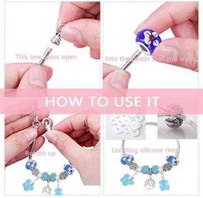 img 1 attached to 🎁 140 Pcs DIY Jewelry Making Kit: European Lampwork Chamilia Beads, Metal Spacer Beads, Rhinestone Charms. Perfect Gift for Adults and Kids - Bracelet and Necklace Making Supplies (Four Petal Flower)