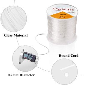 img 2 attached to 🔮 2Pack 0.7mm Elastic String for Jewelry Making - Transparent Elastic Bracelet Rope Crystal Beading Cord, Perfect for DIY Jewelry, Easily Pass Through Beads