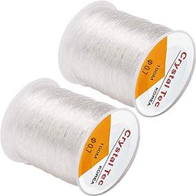 img 4 attached to 🔮 2Pack 0.7mm Elastic String for Jewelry Making - Transparent Elastic Bracelet Rope Crystal Beading Cord, Perfect for DIY Jewelry, Easily Pass Through Beads