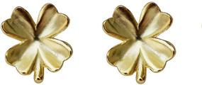 img 4 attached to 🍀 Hypoallergenic Sterling Silver Four Leaf Clover Stud Earrings for Women and Girls - Cute Heart Shaped Flower Tragus Post Minimalist Jewelry - Good Luck Small Studs for St. Patrick's Day Gifts