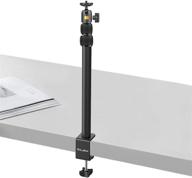📷 jusmo camera desk mount stand – adjustable 14.5-37.7 inch, 360° ballhead, table aluminum light stand with 1/4" screw tip, desk c-clamp mount for dslr camera, ring light, video light, webcam logo