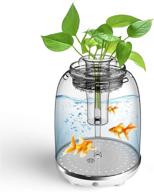 🐠 complete fish tank aquarium starter kits: 1.45-gallon 360 aquarium with led lighting, power filter, goldfish tank, self-cleaning & plant-growing family project logo