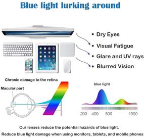 img 3 attached to MBULON Blue Light Blocking Glasses: Square Computer Glasses for Women/Men - Nerd Reading Gaming Glasses (Non Prescription)