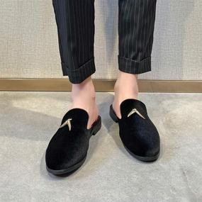 img 3 attached to 👞 Velvet Men's FLQL Backless Loafers Slippers Shoes