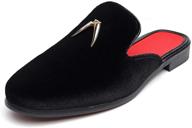 👞 velvet men's flql backless loafers slippers shoes logo