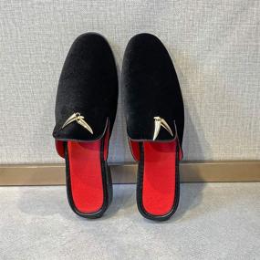 img 1 attached to 👞 Velvet Men's FLQL Backless Loafers Slippers Shoes