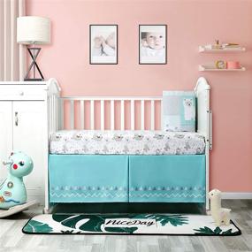 img 1 attached to 🦙 La Premura Llama and Cacti Turquoise and Grey Crib Bedding Set: Complete Your Baby Nursery with this 3 Piece Standard Size Crib Set