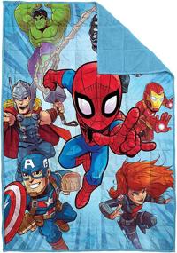 img 3 attached to 🔒 Burst Weighted Blanket by Marvel Super Hero Adventures - 4.5 lbs, 36x48 inches - Avengers Inspired Kids Bedding with Fade Resistant Super Soft Velboa - Official Marvel Product!