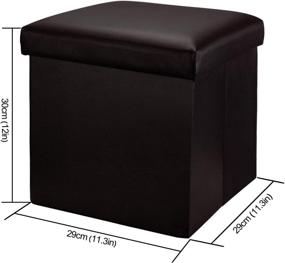 img 3 attached to 🪑 Premium WoneNice Faux Leather Folding Storage Ottoman with Memory Foam Seat – Space-Saving Toy Box, 100 kg Load Capacity, Dark Brown, 12 x 12 x 12 Inch