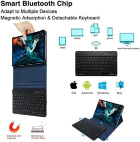 img 1 attached to 🔌 iPad Pro Keyboard Case 11 2018 - Wireless Removable Keyboard | PU Leather Folio Stand Cover | Pencil Holder & 360° Rotation | Apple Pencil Charging Support