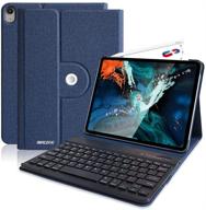 🔌 ipad pro keyboard case 11 2018 - wireless removable keyboard | pu leather folio stand cover | pencil holder & 360° rotation | apple pencil charging support logo