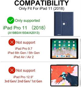 img 3 attached to 🔌 iPad Pro Keyboard Case 11 2018 - Wireless Removable Keyboard | PU Leather Folio Stand Cover | Pencil Holder & 360° Rotation | Apple Pencil Charging Support