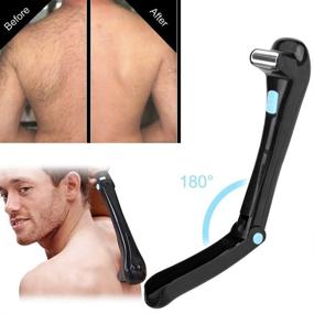 img 2 attached to 🧴 14.7 Inch Extra Long Handled Electric Body Groomer and Trimmer Kit for Back Hair Removal