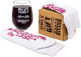 img 1 attached to 🍷 VINAKAS Funny Wine Glass & Wine Socks Set - Unbreakable 16 oz Glass with 'If You Can Read This, Bring Me Some Wine' Socks