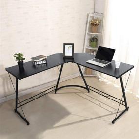 img 3 attached to Furniturer INC L-Shaped Computer Desk: Space-Saving Modern Corner Desk for Small Spaces