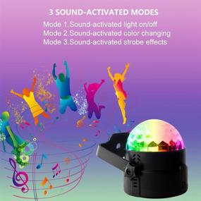 img 1 attached to 🎉 Ultimate Sound Activated Party Lights with Remote Control: RBG Disco Ball, Strobe Lamp, 7 Modes Stage Par Light for Memorable Home Room Dance Parties, Birthdays, DJ Events, Karaoke, Weddings, Xmas, Clubbing, and Pub Shows