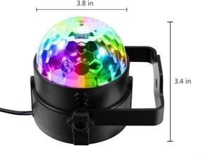 img 4 attached to 🎉 Ultimate Sound Activated Party Lights with Remote Control: RBG Disco Ball, Strobe Lamp, 7 Modes Stage Par Light for Memorable Home Room Dance Parties, Birthdays, DJ Events, Karaoke, Weddings, Xmas, Clubbing, and Pub Shows