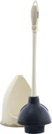 🚽 superio beige plunger with comfort grip and matching caddy - heavy duty, for clean bathroom sink and toilet logo