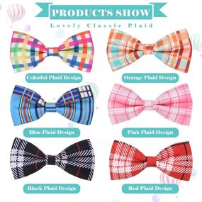 img 2 attached to 🐶 PAWCHIE Christmas Plaid Dog Bow Ties - Pack of 6 Cute Collar Attachment Bow Ties for Small Medium Large Dogs Puppies Cat - Xmas Collar Charms Accessories for Party, Wedding, Birthday