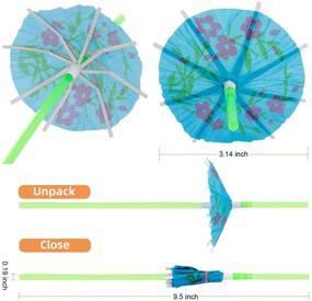 img 2 attached to 100 вечеринок расходных апельсиновых зонтичных соломинок - тропические напитки и коктейли, украшение стола для гавайской вечеринки. Включает 50 апельсиновых соломинок + 50 зонтичных соломинок.