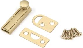 img 3 attached to 🔒 Premium Solid Brass Surface Bolt: 2 Inch Brushed Gold Barrel Bolt Lock by MY MIRONEY - Durable Hardware Slide for Surface Doors
