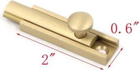 img 2 attached to 🔒 Premium Solid Brass Surface Bolt: 2 Inch Brushed Gold Barrel Bolt Lock by MY MIRONEY - Durable Hardware Slide for Surface Doors