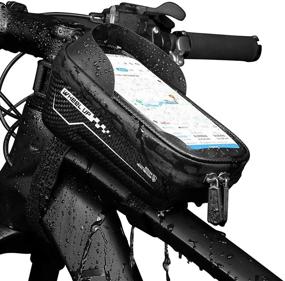 img 4 attached to 🚲 Waterproof Bike Phone Mount Bag with Touch Screen Sun Visor - Fits Phones Below 6.9 Inches