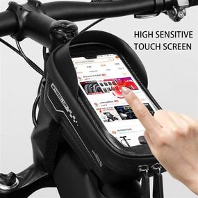 img 2 attached to 🚲 Waterproof Bike Phone Mount Bag with Touch Screen Sun Visor - Fits Phones Below 6.9 Inches