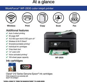 img 2 attached to 🖨️ Epson WF-2830 Workforce All-in-One Wireless Color Printer: Scanner, Copier, Fax