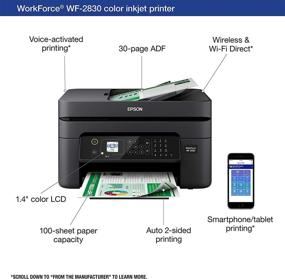 img 1 attached to 🖨️ Epson WF-2830 Workforce All-in-One Wireless Color Printer: Scanner, Copier, Fax
