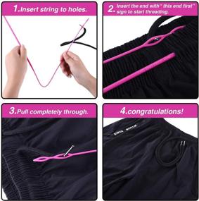 img 2 attached to 👖 Premium Drawstring Cords with Easy Threader for Sweatpants, Shorts, Pants, Jackets, and Coats - Black & White Replacements