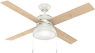 🔌 hunter loki indoor ceiling fan with led light & pull chain control, 52", fresh white - energy-efficient cooling solution for any space логотип