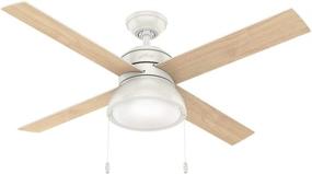 img 4 attached to 🔌 Hunter Loki Indoor Ceiling Fan with LED Light & Pull Chain Control, 52", Fresh White - Energy-Efficient Cooling Solution for Any Space