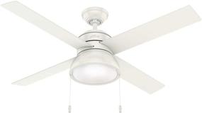 img 3 attached to 🔌 Hunter Loki Indoor Ceiling Fan with LED Light & Pull Chain Control, 52", Fresh White - Energy-Efficient Cooling Solution for Any Space