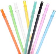 🥤 durable & bpa-free: 11 inch clear reusable plastic straws for mason jars - set of 12 with cleaning brush logo