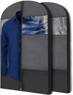 plixio gusseted garment bags - suit bags for travel and clothing storage of dresses, dress shirts, coats - includes zipper pockets and large transparent window - 2 pack (43" x 24" x 3.4") logo