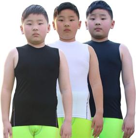 img 4 attached to 👕 Ultimate Performance: Youth Compression Tank Tops & Sleeveless Shirts for Boys and Girls - Ideal Base Layer Vest for Athletic Workouts and Undershirts