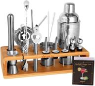 🍸 dija 23-piece bartender kit, stainless steel bar tools set with bamboo stand & recipe booklet – perfect bar set for cocktail mixing, ideal for professionals and beginners (silver) logo