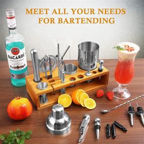 img 1 attached to 🍸 DIJA 23-Piece Bartender Kit, Stainless Steel Bar Tools Set with Bamboo Stand & Recipe Booklet – Perfect Bar Set for Cocktail Mixing, Ideal for Professionals and Beginners (Silver)