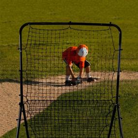 img 1 attached to 🎯 Crown Sporting Goods Multi-Sport Rebounder Pitch Back Screen: Adjustable Target, Black - 65 x 49 Inch