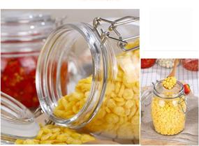 img 1 attached to 🍶 Lawei 55 Oz Clear Plastic Mason Jars with Hinged Lids - Airtight Canister Set for Kitchen Storage