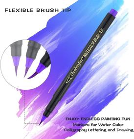 img 3 attached to 🖌️ GUOBINFEN Watercolor Brush Pens: 24 Paint Marker Set with Water Brush Pens for Adult Coloring Books, Comics, and Calligraphy - Professional Flexible Nylon Brush Tips in Canvas Bag