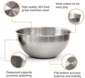 img 3 attached to 🥣 YANXUAN Stainless Steel Mixing Bowls - Space-Saving Set of 4 for Cooking, Baking & Prep, Easy to Clean - Kitchen Storage Organizers