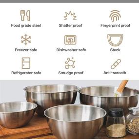 img 2 attached to 🥣 YANXUAN Stainless Steel Mixing Bowls - Space-Saving Set of 4 for Cooking, Baking & Prep, Easy to Clean - Kitchen Storage Organizers