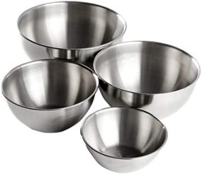 img 4 attached to 🥣 YANXUAN Stainless Steel Mixing Bowls - Space-Saving Set of 4 for Cooking, Baking & Prep, Easy to Clean - Kitchen Storage Organizers