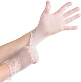 img 1 attached to 🧤 Enhanced Comfort and Safety: Clear, Powder Free Latex Free Disposable Vinyl Gloves (Large)