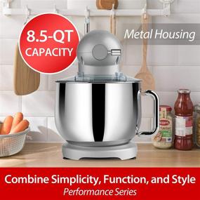 img 2 attached to 🥣 High-powered All-Metal COOKLEE Stand Mixer - 800W 8.5-Qt. Kitchen Mixer with Versatile Speed Control and Dishwasher-Safe Attachments - Silver